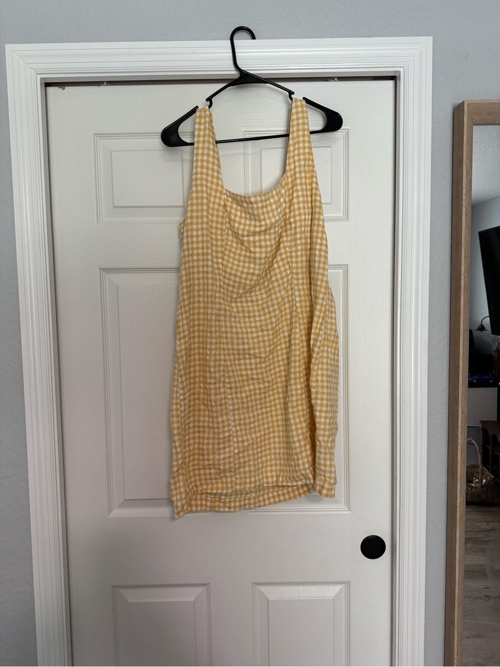 Old Navy Yellow Gingham Sleeveless Mini Dress